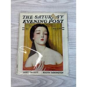 Vtg The Saturday Evening Post Aug 12 1933 W.T. Benda Cover Art Booth Tarkington